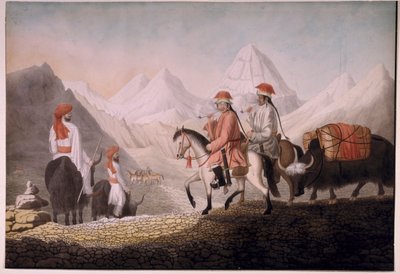 William Moorcroft e Hearsey sulla strada per il Lago Mansarowar (Tibet) 1812 da Hyder Jung Hearsey