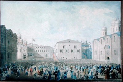 La grande accoglienza di Alessandro I (1777-1825) nel Cremlino il 15 agosto 1816 da I.A. Lavrov