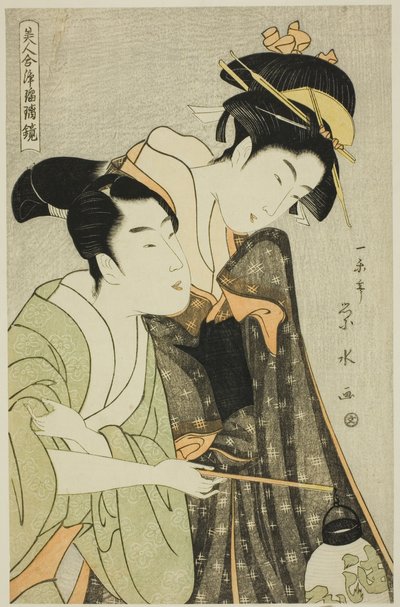 Osome e Hisamatsu, dalla serie "Bellezze nei ruoli di Joruri (Bijin awase joruri kagami)" da Ichirakutei Eisui
