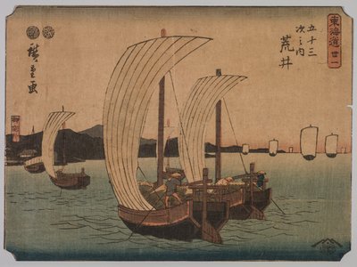 Barche a vela, 1839-1864 da Ichiryusai Hiroshige II