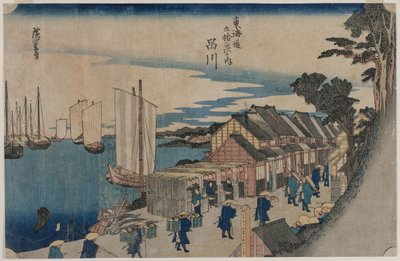 Shinagawa dalla serie Cinquantatré Stazioni del Tokaido da Ichiryusai Hiroshige II