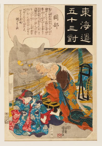 Okabe: la storia della pietra del gatto da Ichiyusai Kuniyoshi