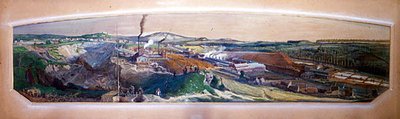 Paesaggio industriale nel campo di carbone di Blanzy, Saone-et-Loire da Ignace Francois Bonhomme
