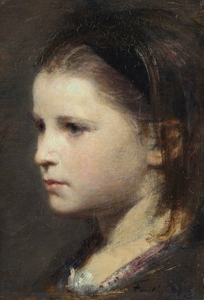 Testa di una giovane ragazza da Ignace Henri Jean Fantin Latour