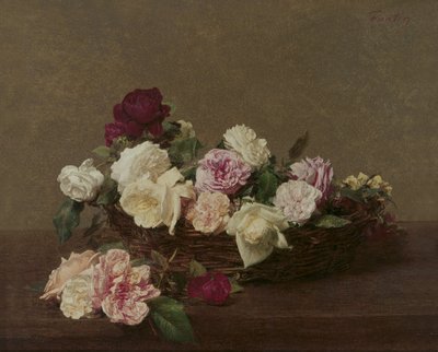 Un cesto di rose, 1890 da Ignace Henri Jean Fantin Latour