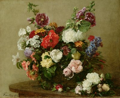 Rose e Peonie Francesi, 1881 da Ignace Henri Jean Fantin Latour