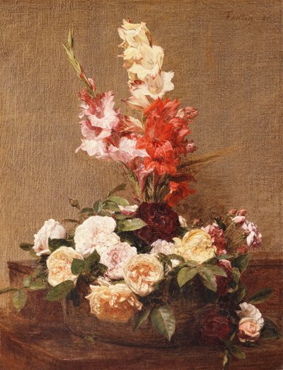 Gladioli e rose da Ignace Henri Jean Fantin Latour