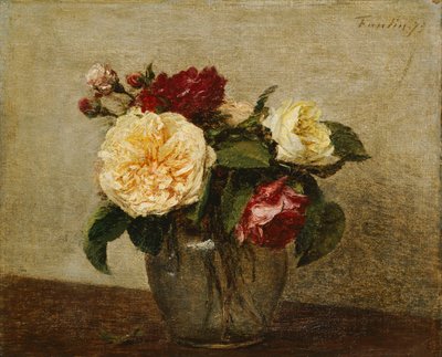 Rose rosse e gialle, 1879 da Ignace Henri Jean Fantin Latour