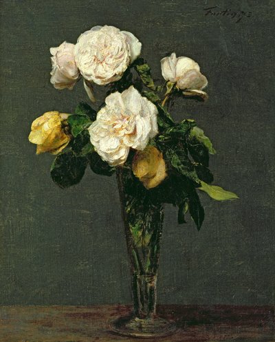 Rose in un flute di champagne, 1873 da Ignace Henri Jean Fantin Latour