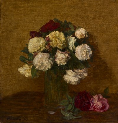 Rose in un Vaso, 1878 da Ignace Henri Jean Fantin Latour
