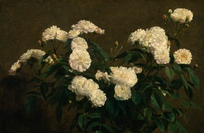 Natura morta di rose bianche, 1870 da Ignace Henri Jean Fantin Latour