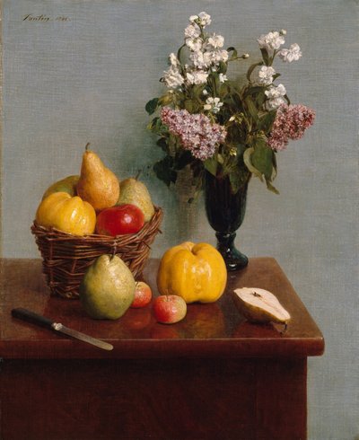 Natura Morta con Fiori e Frutta da Ignace Henri Jean Fantin Latour