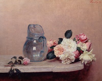Natura morta con rose, 1889 da Ignace Henri Jean Fantin Latour