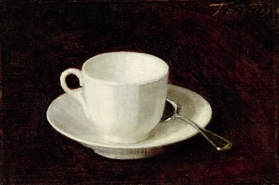 Tazza e piattino bianchi da Ignace Henri Jean Fantin Latour
