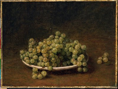 Uva bianca su un piatto da Ignace Henri Jean Fantin Latour