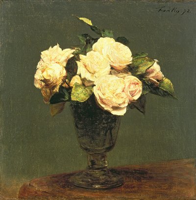 Rose bianche, 1873 da Ignace Henri Jean Fantin Latour