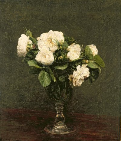 Rose bianche, 1875 da Ignace Henri Jean Fantin Latour