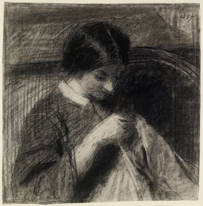 Donna che cuce da Ignace Henri Jean Fantin Latour