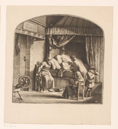 Vecchio sul letto di morte da Ignace Joseph de Claussin (attributed to)