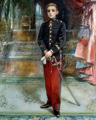Ritratto del re Alfonso XIII di Spagna da Ignacio Pinazo Camarlech