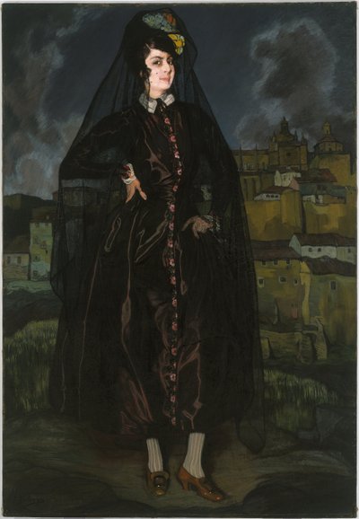 Ritratto di Anita Ramírez in nero da Ignacio Zuloaga