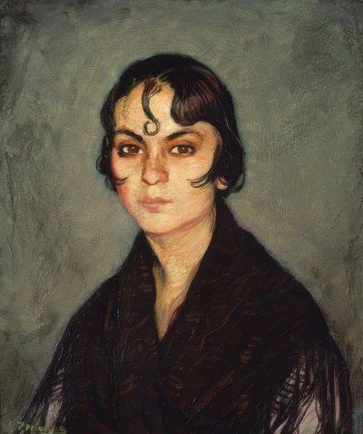 Donna con ricciolo sulla fronte da Ignacio Zuloaga y Zabaleta