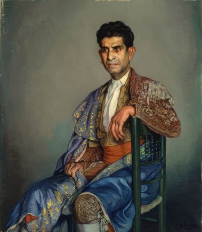 Torero con traje de luces seduto su una sedia da Ignacio Zuloaga y Zabaleta