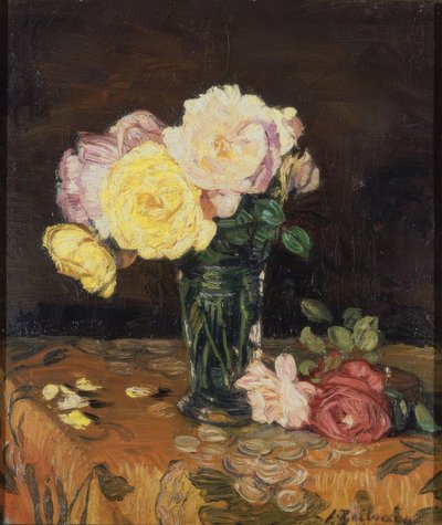 Vaso di fiori con rose – 1931 da Ignacio Zuloaga y Zabaleta