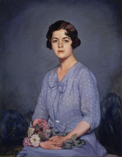 Lucia (ritratto di giovane seduta con fiori in mano) da Ignacio Zuloaga y Zabaleta