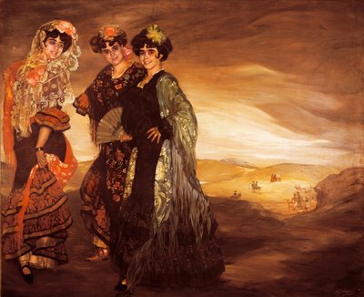 I tre cugini (con i costumi tradizionali spagnoli dei ballerini) c.1903 da Ignacio Zuloaga y Zabaleta