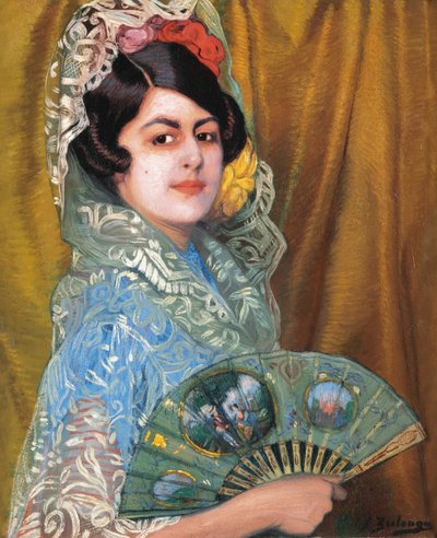 Dama con ventaglio da Ignacio Zuloaga y Zabaleto