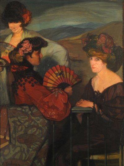Donne Spagnole e una Donna Inglese sul Balcone, 1900s da Ignacio Zuloaga y Zabaleto
