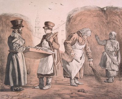 Venditore ambulante di torte e cocchiere dalla serie Questi sono i nostri da Ignati Stepanovich Shchedrovsky