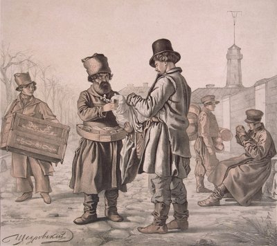 Venditore di Sbiten di strada dalla serie Questi sono i nostri popoli, 1842 da Ignati Stepanovich Shchedrovsky