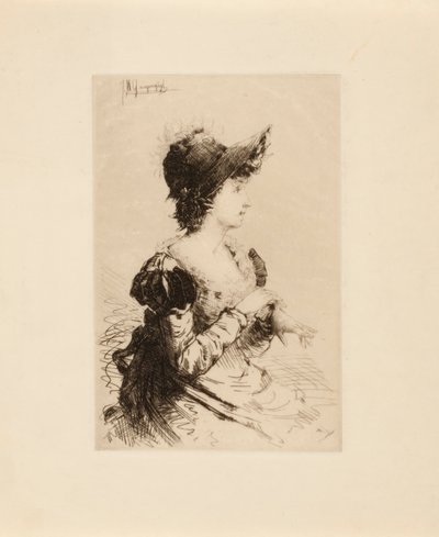 Senza titolo (donna che indossa i guanti) da Ignaz Marcel Gaugengigl