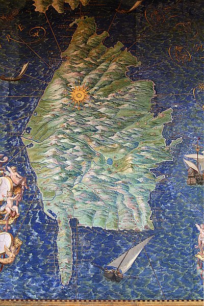 Carta della Corsica - Galleria delle carte geografiche - Musei Vaticani. da Ignazio Danti