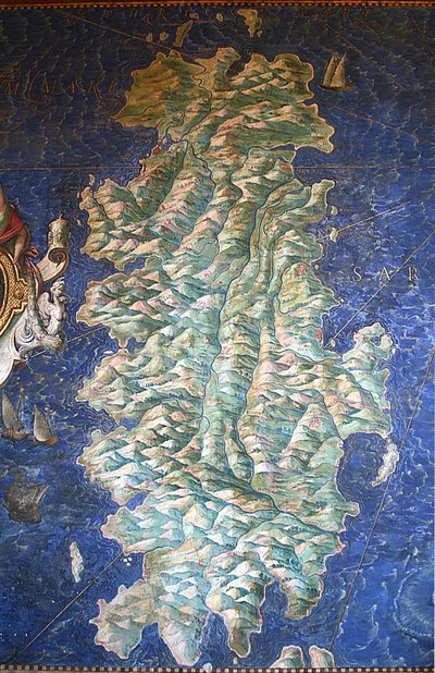 Carta della Sardegna - Galleria delle carte geografiche - Musei Vaticani. da Ignazio Danti