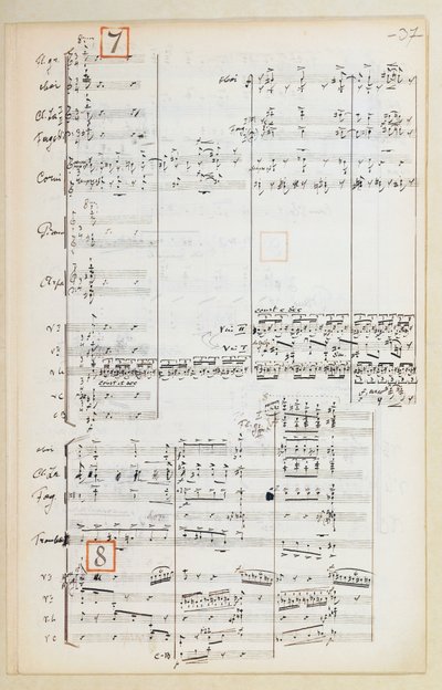 Partitura manoscritta con Suite orchestrale ridotta per L