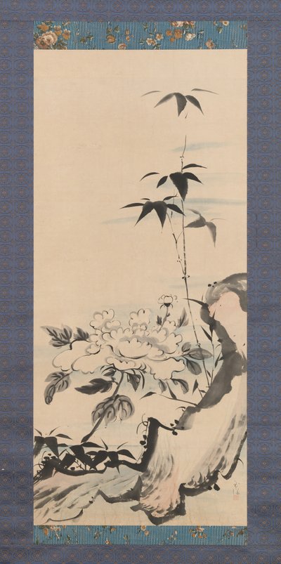 Peonia e bambù, ca. 1768 da Ike no Gyokuran