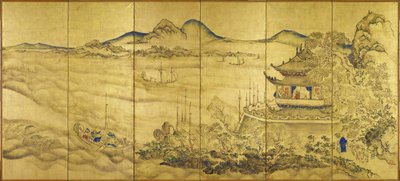 Paesaggio con torre, c.1750 da Ike no Taiga