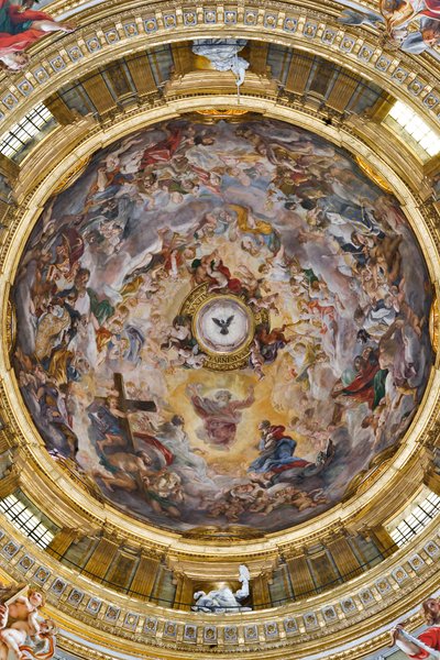 Paradiso che loda Gesù e i pennacchi con Profeti, Evangelisti e Dottori della Chiesa da Il  Baciccio