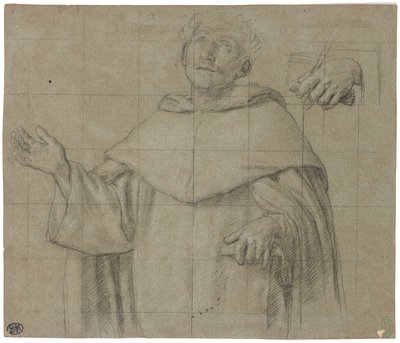 Un santo domenicano, forse San Pietro Martire, mezzo busto, con un libro da Il Sassoferrato