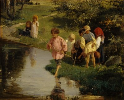 Bambini che pescano, 1882 da Illarion Mikhailovich Pryanishnikov