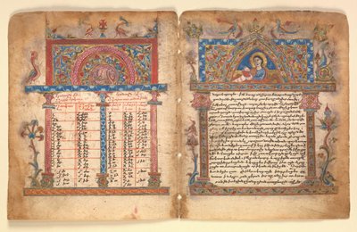 Bifolio di manoscritto armeno, armeno, XV secolo da Illuminator Minas