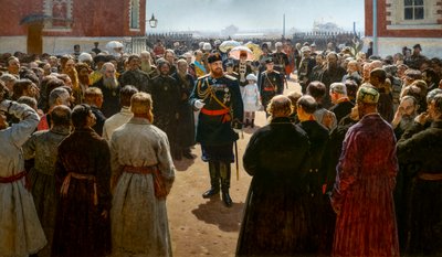 Alessandro III riceve i decani dei cantoni nel cortile del palazzo da Ilya Efimovich Repin
