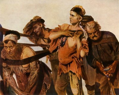 (dettaglio) dei Burlaki sul Volga, 1870-1873, 1965 da Ilya Efimovich Repin