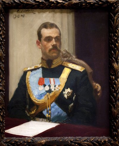 Granduca Mikhail Alexandrovich Romanov, o Michele di Russia (1878-1918). Olio su tela da Ilya Efimovich Repin