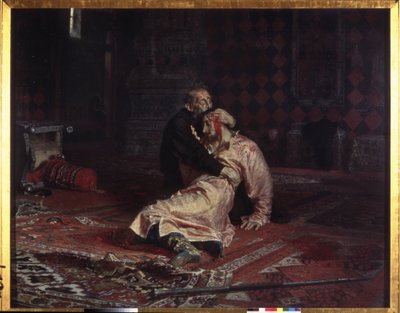 Ivan IV il Terribile abbraccia suo figlio Ivan Ivanovich da Ilya Efimovich Repin
