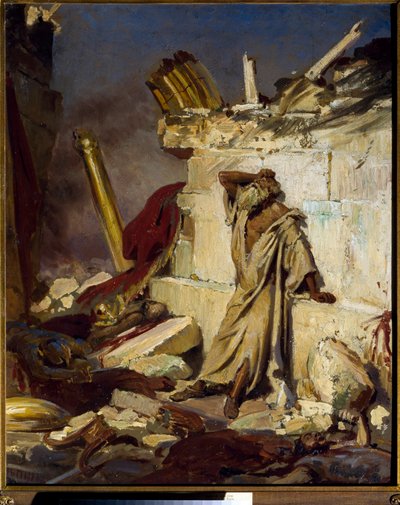 Geremia piange la distruzione di Gerusalemme da Ilya Efimovich Repin