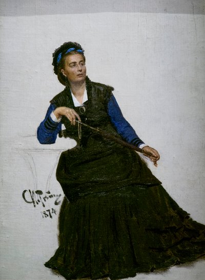 Signora che gioca con il suo ombrello da Ilya Efimovich Repin